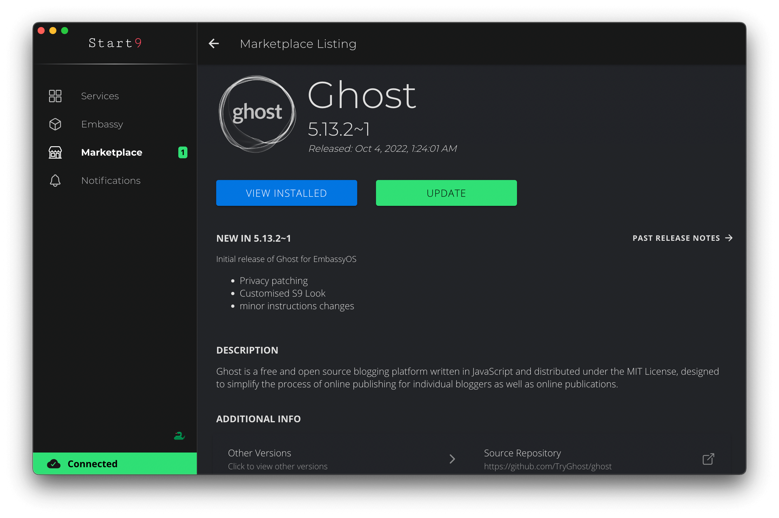 StartOS Ghost Service