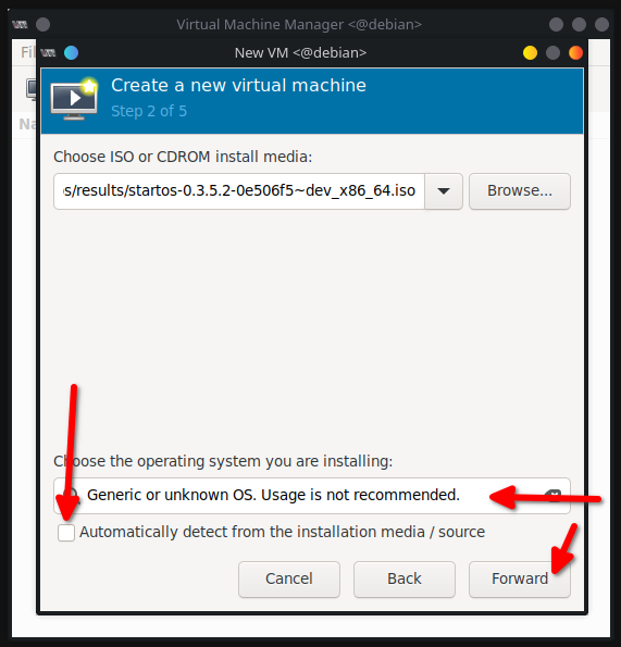 Select "Generic or unknown OS" and click "Forward"