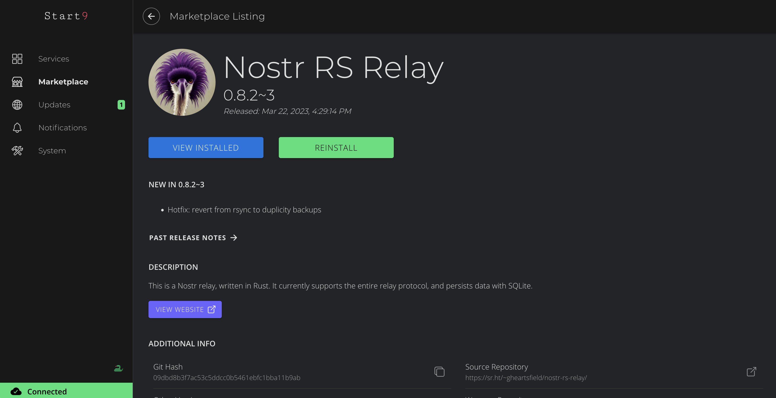 StartOS Nostr Service